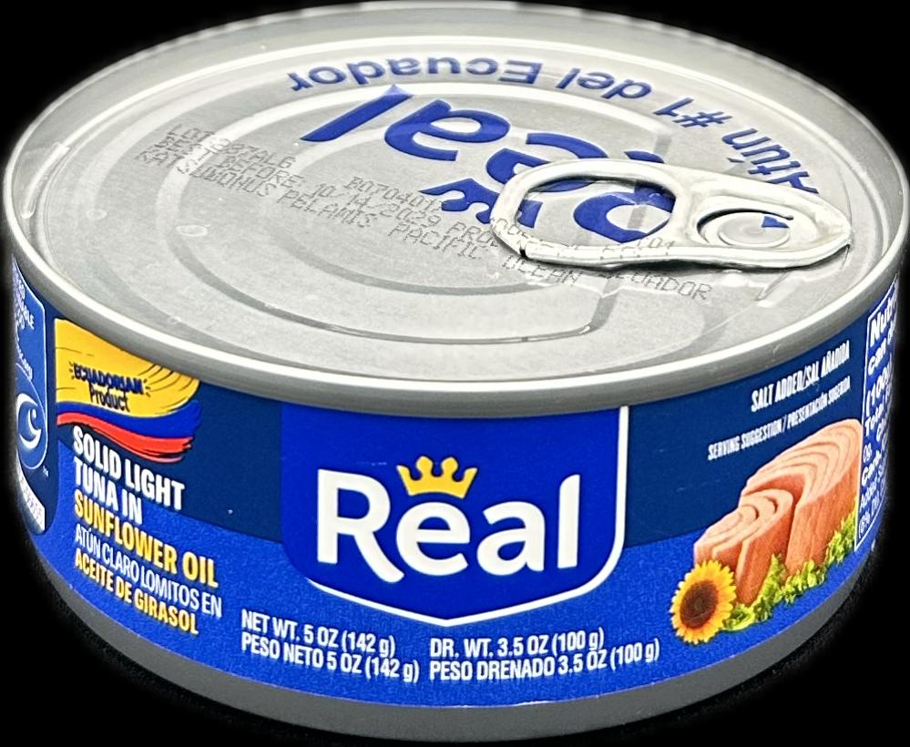 REAL SOLID LIGHT TUNA IN SUNFLOWER OIL 5oz