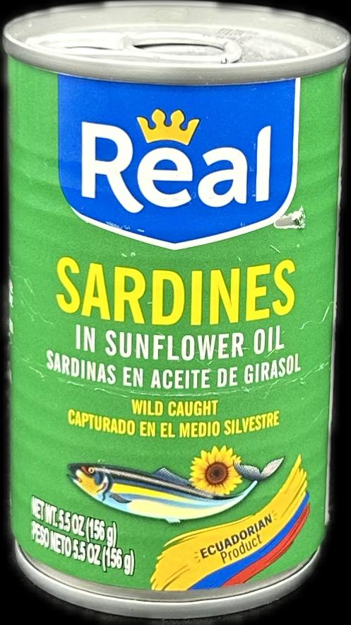REAL SARDINES IN SUNFLOWERS OIL 5.5oz