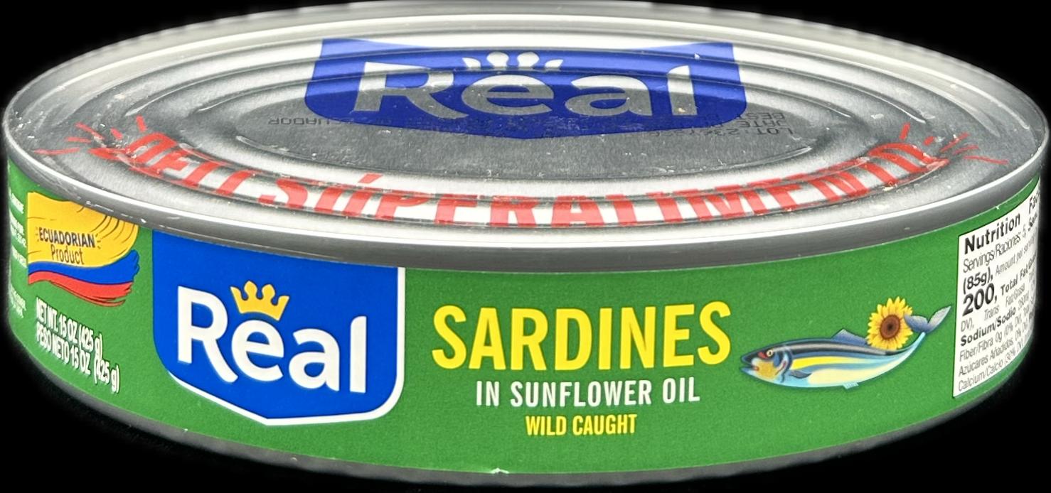 REAL SARDINES IN SUNFLOWERS OIL 15oz