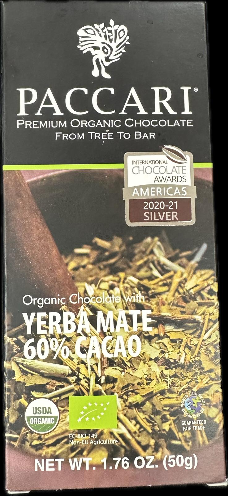 PACCARI YERBA MATTE CHOCOLATE 1.76 OZ
